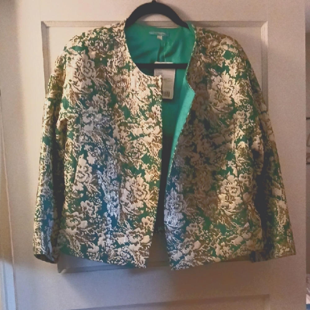 Floral Green and Gold Women's Jacket